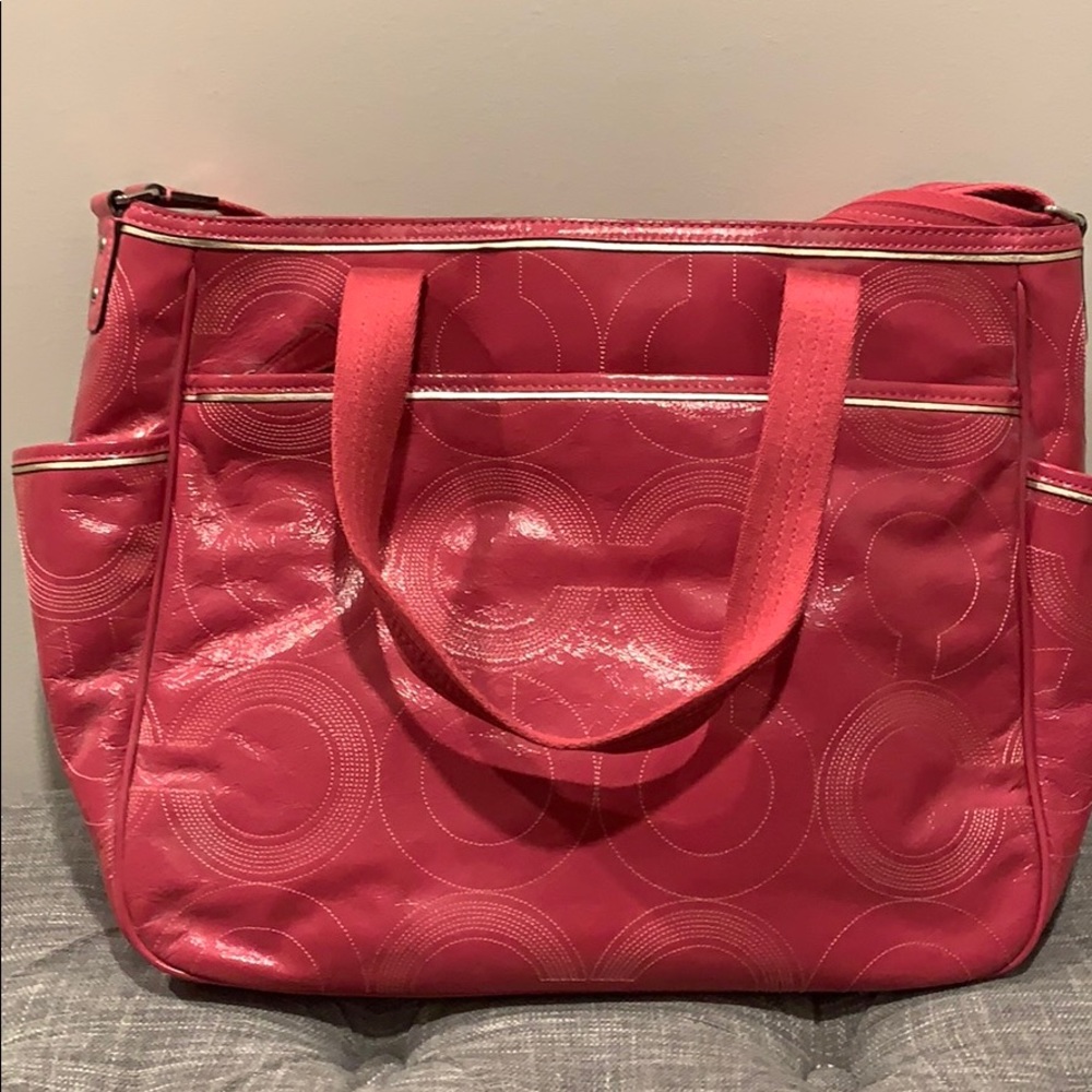 NWOT hot pink COACH diaper bag